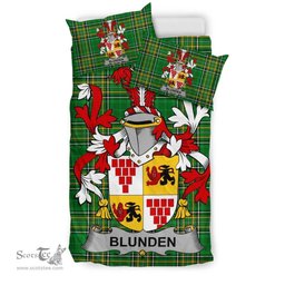 Irish Blunden Coat of Arms Family Crest Ireland Bedding Set Irish National Tartan Irish County Bedding Set Duvet Covers