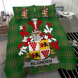 Irish Blunden Coat of Arms Family Crest Ireland Bedding Set Irish National Tartan Irish County Bedding Set Duvet Covers