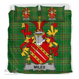 Irish Miles or Moyles Coat of Arms Family Crest Ireland Bedding Set Irish National Tartan Irish County Bedding Set Duvet Covers