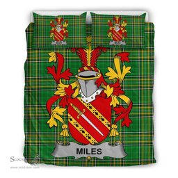 Irish Miles or Moyles Coat of Arms Family Crest Ireland Bedding Set Irish National Tartan Irish County Bedding Set Duvet Covers