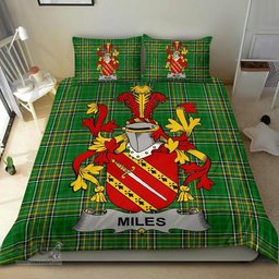 Irish Miles or Moyles Coat of Arms Family Crest Ireland Bedding Set Irish National Tartan Irish County Bedding Set Duvet Covers