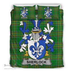 Irish Sherlock Coat of Arms Family Crest Ireland Bedding Set Irish National Tartan Irish County Bedding Set Duvet Covers