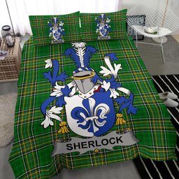 Irish Sherlock Coat of Arms Family Crest Ireland Bedding Set Irish National Tartan Irish County Bedding Set Duvet Covers