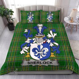 Irish Sherlock Coat of Arms Family Crest Ireland Bedding Set Irish National Tartan Irish County Bedding Set Duvet Covers
