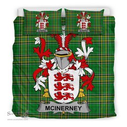 Irish McInerney Coat of Arms Family Crest Ireland Bedding Set Irish National Tartan Irish County Bedding Set Duvet Covers