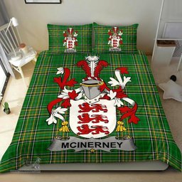 Irish McInerney Coat of Arms Family Crest Ireland Bedding Set Irish National Tartan Irish County Bedding Set Duvet Covers