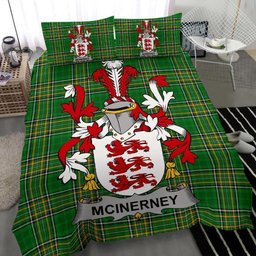 Irish McInerney Coat of Arms Family Crest Ireland Bedding Set Irish National Tartan Irish County Bedding Set Duvet Covers