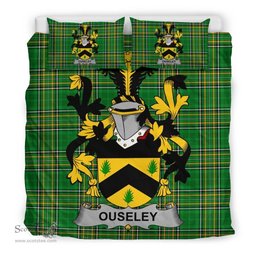 Irish Ouseley Coat of Arms Family Crest Ireland Bedding Set Irish National Tartan Irish County Bedding Set Duvet Covers