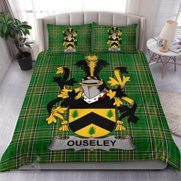 Irish Ouseley Coat of Arms Family Crest Ireland Bedding Set Irish National Tartan Irish County Bedding Set Duvet Covers