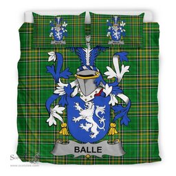 Irish Balle Coat of Arms Family Crest Ireland Bedding Set Irish National Tartan Irish County Bedding Set Duvet Covers