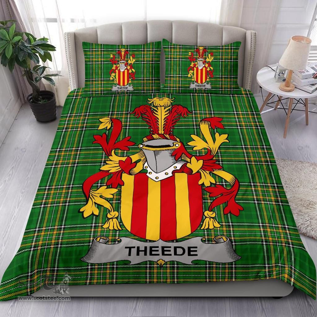 Irish Theede Coat of Arms Family Crest Ireland Bedding Set Irish National Tartan Irish County Bedding Set Duvet Covers