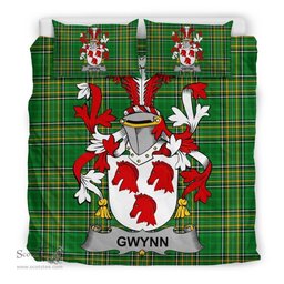 Irish Gwynn Coat of Arms Family Crest Ireland Bedding Set Irish National Tartan Irish County Bedding Set Duvet Covers
