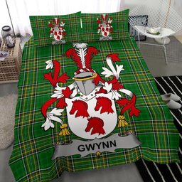Irish Gwynn Coat of Arms Family Crest Ireland Bedding Set Irish National Tartan Irish County Bedding Set Duvet Covers