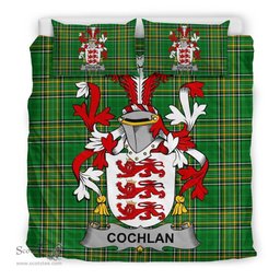 Irish Cochlan or McCoughlan Coat of Arms Family Crest Ireland Bedding Set Irish National Tartan Irish County Bedding Set Duvet Covers