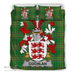 Irish Cochlan or McCoughlan Coat of Arms Family Crest Ireland Bedding Set Irish National Tartan Irish County Bedding Set Duvet Covers