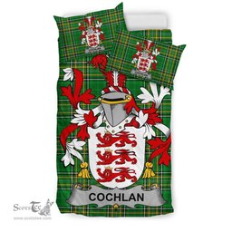 Irish Cochlan or McCoughlan Coat of Arms Family Crest Ireland Bedding Set Irish National Tartan Irish County Bedding Set Duvet Covers