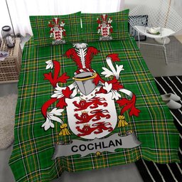 Irish Cochlan or McCoughlan Coat of Arms Family Crest Ireland Bedding Set Irish National Tartan Irish County Bedding Set Duvet Covers