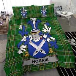 Irish Norris Coat of Arms Family Crest Ireland Bedding Set Irish National Tartan Irish County Bedding Set Duvet Covers