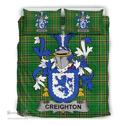 Irish Creighton Coat of Arms Family Crest Ireland Bedding Set Irish National Tartan Irish County Bedding Set Duvet Covers