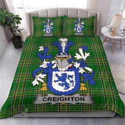 Irish Creighton Coat of Arms Family Crest Ireland Bedding Set Irish National Tartan Irish County Bedding Set Duvet Covers