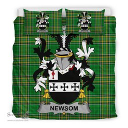 Irish Newsom or Newsam Coat of Arms Family Crest Ireland Bedding Set Irish National Tartan Irish County Bedding Set Duvet Covers