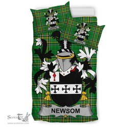 Irish Newsom or Newsam Coat of Arms Family Crest Ireland Bedding Set Irish National Tartan Irish County Bedding Set Duvet Covers