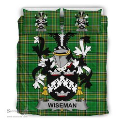 Irish Wiseman Coat of Arms Family Crest Ireland Bedding Set Irish National Tartan Irish County Bedding Set Duvet Covers