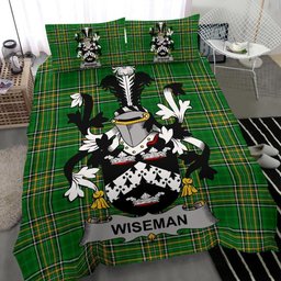 Irish Wiseman Coat of Arms Family Crest Ireland Bedding Set Irish National Tartan Irish County Bedding Set Duvet Covers