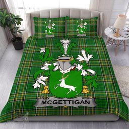 Irish McGettigan or Gethin Coat of Arms Family Crest Ireland Bedding Set Irish National Tartan Irish County Bedding Set Duvet Covers