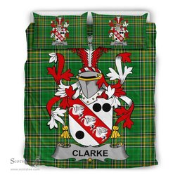Irish Clarke Coat of Arms Family Crest Ireland Bedding Set Irish National Tartan Irish County Bedding Set Duvet Covers