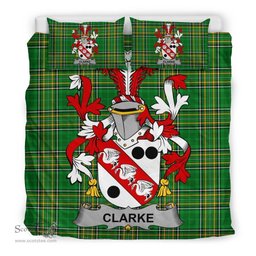 Irish Clarke Coat of Arms Family Crest Ireland Bedding Set Irish National Tartan Irish County Bedding Set Duvet Covers