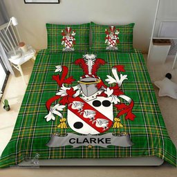 Irish Clarke Coat of Arms Family Crest Ireland Bedding Set Irish National Tartan Irish County Bedding Set Duvet Covers