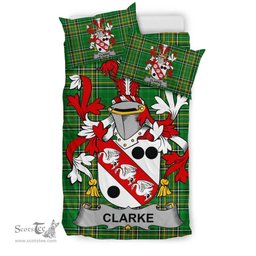 Irish Clarke Coat of Arms Family Crest Ireland Bedding Set Irish National Tartan Irish County Bedding Set Duvet Covers