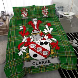 Irish Clarke Coat of Arms Family Crest Ireland Bedding Set Irish National Tartan Irish County Bedding Set Duvet Covers