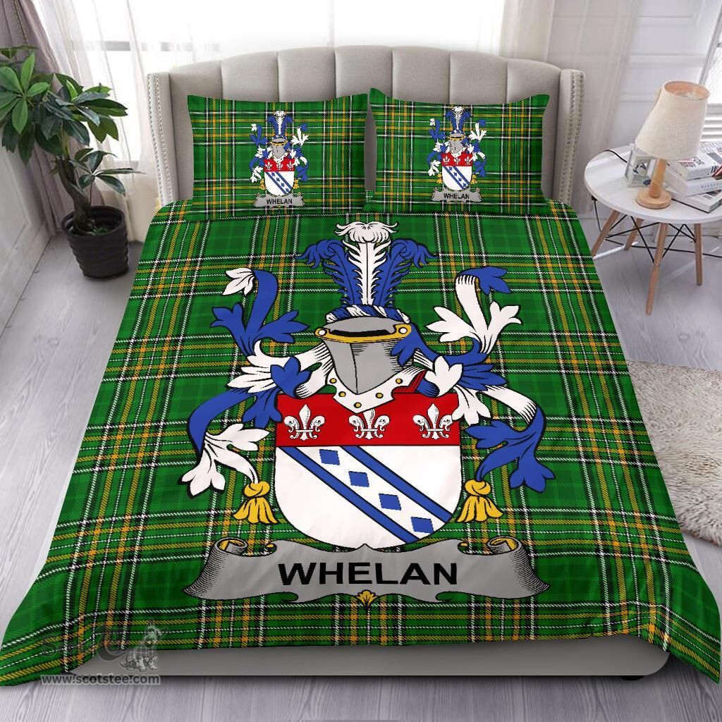Irish Whelan Coat of Arms Family Crest Ireland Bedding Set Irish National Tartan Irish County Bedding Set Duvet Covers