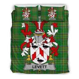 Irish Levett or Lyvett Coat of Arms Family Crest Ireland Bedding Set Irish National Tartan Irish County Bedding Set Duvet Covers