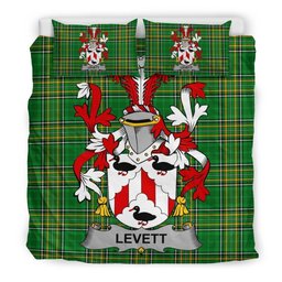 Irish Levett or Lyvett Coat of Arms Family Crest Ireland Bedding Set Irish National Tartan Irish County Bedding Set Duvet Covers