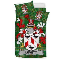 Irish Levett or Lyvett Coat of Arms Family Crest Ireland Bedding Set Irish National Tartan Irish County Bedding Set Duvet Covers