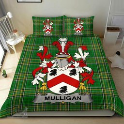 Irish Mulligan or O'Mulligan Coat of Arms Family Crest Ireland Bedding Set Irish National Tartan Irish County Bedding Set Duvet Covers