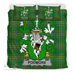 Irish Podmore Coat of Arms Family Crest Ireland Bedding Set Irish National Tartan Irish County Bedding Set Duvet Covers