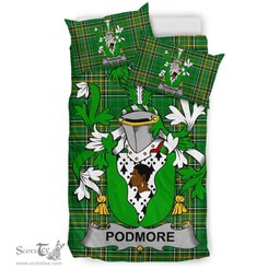 Irish Podmore Coat of Arms Family Crest Ireland Bedding Set Irish National Tartan Irish County Bedding Set Duvet Covers