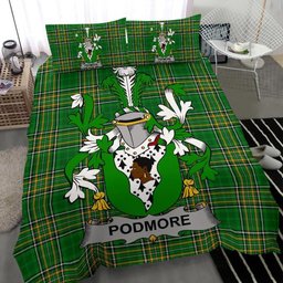 Irish Podmore Coat of Arms Family Crest Ireland Bedding Set Irish National Tartan Irish County Bedding Set Duvet Covers