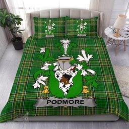 Irish Podmore Coat of Arms Family Crest Ireland Bedding Set Irish National Tartan Irish County Bedding Set Duvet Covers