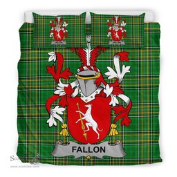 Irish Fallon or O'Fallon Coat of Arms Family Crest Ireland Bedding Set Irish National Tartan Irish County Bedding Set Duvet Covers