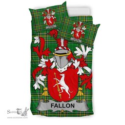 Irish Fallon or O'Fallon Coat of Arms Family Crest Ireland Bedding Set Irish National Tartan Irish County Bedding Set Duvet Covers
