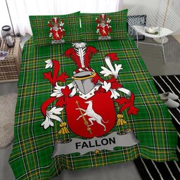 Irish Fallon or O'Fallon Coat of Arms Family Crest Ireland Bedding Set Irish National Tartan Irish County Bedding Set Duvet Covers