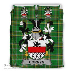 Irish Cornyn or O'Cornyn Coat of Arms Family Crest Ireland Bedding Set Irish National Tartan Irish County Bedding Set Duvet Covers