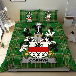 Irish Cornyn or O'Cornyn Coat of Arms Family Crest Ireland Bedding Set Irish National Tartan Irish County Bedding Set Duvet Covers