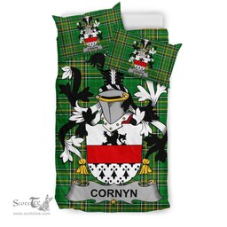 Irish Cornyn or O'Cornyn Coat of Arms Family Crest Ireland Bedding Set Irish National Tartan Irish County Bedding Set Duvet Covers
