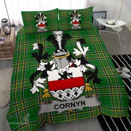 Irish Cornyn or O'Cornyn Coat of Arms Family Crest Ireland Bedding Set Irish National Tartan Irish County Bedding Set Duvet Covers